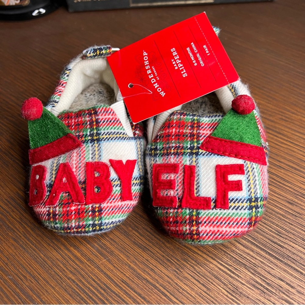 Wondershop Unisex Baby Elf Plaid Bootie Slippers, 6-9M